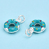 925 Sterling Silver Enamel Charms STER-T004-02S-2