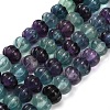 Natural Fluorite Carved Beads Strands G-L634-O02-02-3