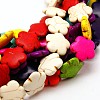 Flower Synthesis Turquoise Beads Strands X-TURQ-I021-15mm-M-1