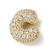 Brass Micro Pave Cubic Zirconia Beads KK-P290-61G-C-1