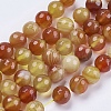 Natural Striped Agate/Banded Agate Beads Strands G-P364-14-8mm-1