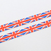 Single Face Union Flag Printed Polyester Grosgrain Ribbon OCOR-S018-9mm-04-2