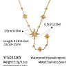 304 Stainless Steel Four-point Star Tassel Y Necklaces for Women PH6693-2-2