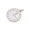Brass Micro Pave Clear Cubic Zirconia Pendants KK-P339-20P-2