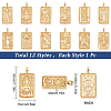SUNNYCLUE 12Pcs 12 Style Brass Micro Pave Clear Cubic Zirconia Pendants KK-SC0003-01-2
