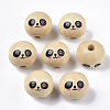 Natural Wood European Beads WOOD-S055-16B-1
