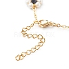 Shell Pearl & Acrylic Beads Flower Link Bracelets BJEW-TA00003-05-5