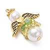 Pearlized Glass Pearl & Glass Pendants PALLOY-MZ00978-08-3