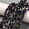 Transparent Electroplate Glass Beads Strands GLAA-F029-2mm-A02-4