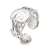 304 Stainless Steel Open Cuff Rings for Women RJEW-K313-15P-4
