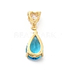 Deep Sky Blue Glass Pendants KK-I695-013G-2