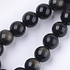 Natural Golden Sheen Obsidian Beads Strands G-S333-12mm-025-1