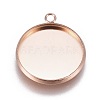 Ion Plating(IP) 304 Stainless Steel Pendant Cabochon Settings STAS-G127-13-16mm-RG-1