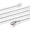 304 Stainless Steel Ball Chain Necklaces NJEW-F249-02P-1