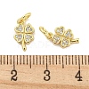 Rack Plating Brass Micro Pave Clear Cubic Zirconia Charms X-KK-Q814-08G-3