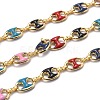 Golden Plated Alloy Enameled Coffee Bean Links Chains LCHA-H004-02G-A-1