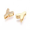 Brass Micro Pave Clear Cubic Zirconia Beads KK-T071-17G-Y-2