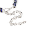 Adjustable 3-Row Iron Rhinestone Cup Chain Pet Collars AJEW-A054-01B-3