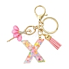 Letter A~Z Transparent Glitter Resin Pendant Keychains KEYC-FZ00024-24-1