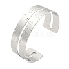 304 Stainless Steel Textured Hollow Open Cuff Bangles BJEW-S151-01P-05-1