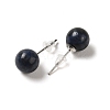 Natural Lapis Lazuli Stud Earrings G-B075-02P-08-2