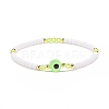 Resin Evil Eye & Acrylic Beaded Stretch Bracelet for Women BJEW-JB08609-03-1