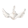 925 Sterling Silver Wing Heart Charms STER-A032-06S-1