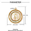 304 Stainless Steel & Natural Shell Pendants STAS-OY018-35G-2