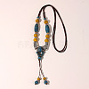 Porcelain Beads Tassel Bib Necklaces for Women WG910BF-01-1