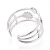 304 Stainless Steel Cuff Rings Components X-STAS-N113-03P-3