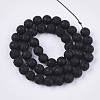 Spray Painted Natural Lava Rock Beads Strands G-N0324-D-01-2