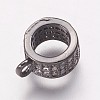Brass Cubic Zirconia Tube Bails KK-P134-63B-2