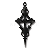 Jet Rhinestone Cross Pendant with Black Enamel ENAM-WH0001-06EB-01-1