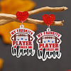 1Pair Leopard Print Heart Mother Sports Acrylic Dangle Stud Earrings EJEW-FS0001-22E-5