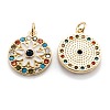 Real 18K Gold Plated Brass Micro Pave Cubic Zirconia Pendants ZIRC-M114-51G-01-2