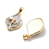 Brass Enamel Pendants KK-B129-25G-02-2
