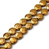 Electroplated Natural Lava Rock Beads Strands G-A256-F01-01E-1