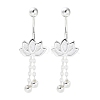 999 Sterling Silver Flower Ear Plug Gauges EJEW-P296-09S-1