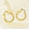 Brass Two Tone Hoop Earrings EJEW-B117-06C-G-3
