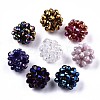 Electroplate Glass Round Woven Beads X-GLAA-T024-01B-1