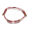 Adjustable Natural Gemstone Braided Bead Bracelets BJEW-L669-C-2