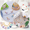 16Pcs 8 Style Cat Shape Alloy Enamel Pendant Locking Stitch Markers HJEW-SC00031-5