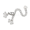 Brass Micro Pave Clear Cubic Zirconia End with Chains KK-P290-24P-1