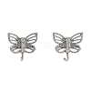 Brass Micro Pave Cubic Zirconia Stud Earrings Finding KK-K364-05P-1