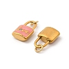 304 Stainless Steel with Crystal Rhinestone Enamel Pendants STAS-G358-09G-01-2