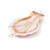 Natural Scallop Shell Copper Wire Wrapped Connector Charms PALLOY-TA00199-5