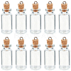 10Pcs Column Empty Glass Wishing Bottle Pendants AJEW-SC0001-91-1