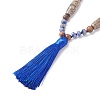 108 Mala Beads Necklace with Tassel NJEW-JN03791-4