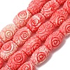 Synthetic Coral Dyed Carved Beads Strands SH-CBAE713-02-1