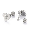 Tarnish Resistant 201 Stainless Steel Earlobe Plugs for Valentine's Day EJEW-R147-37-3